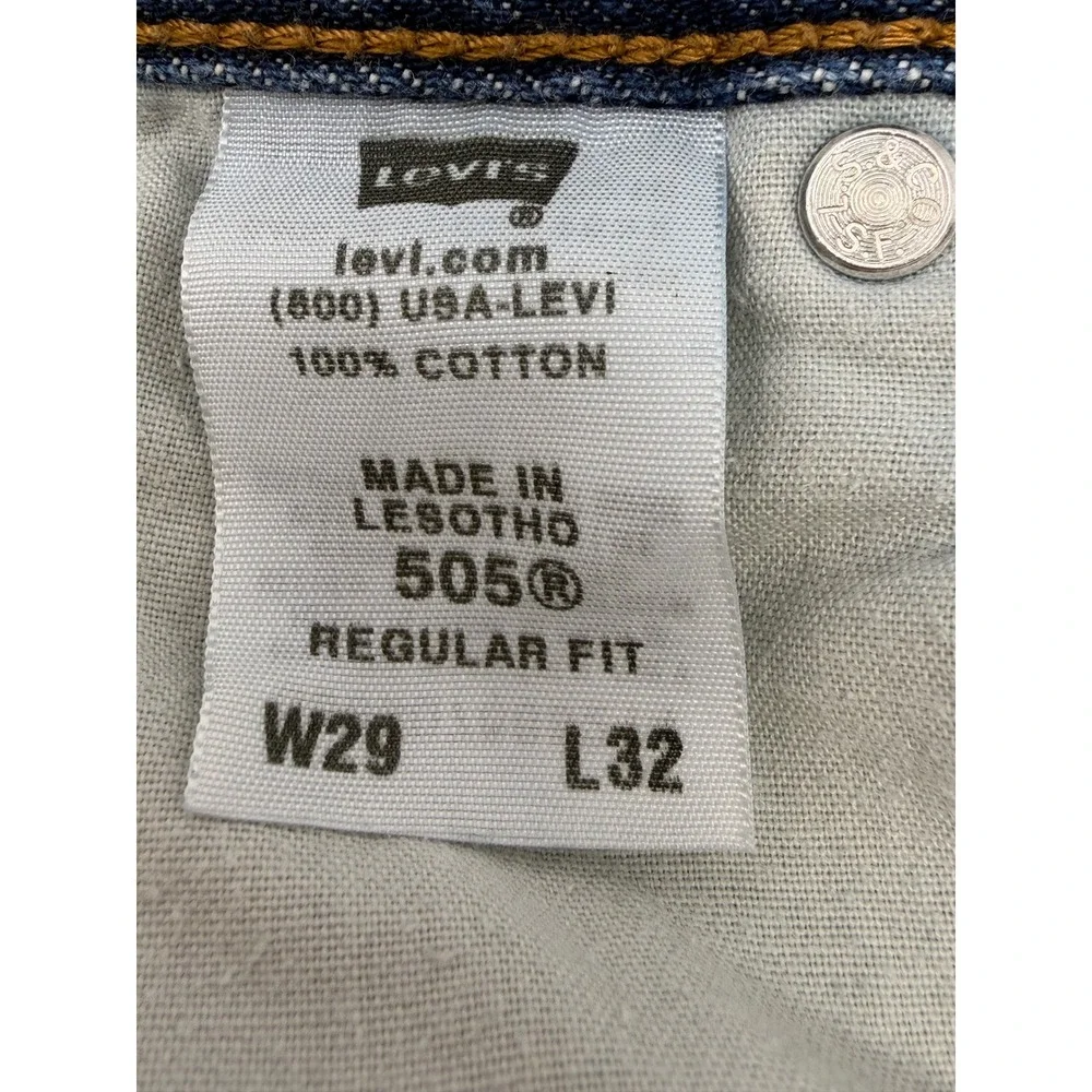Levi's 505 Regular Fit Men's Jeans Dark Wash Denim‎ W29 L32